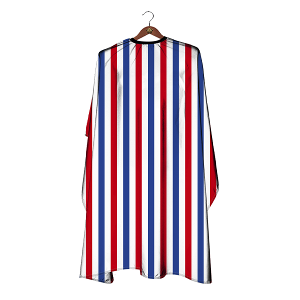 KUATEK CAPA CON RAYAS VERTICALES ROJA, BLANCA Y AZUL