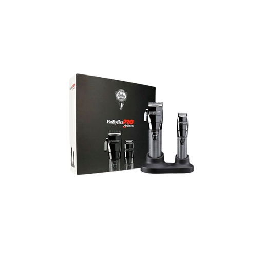 [FX8705E] BABYLISS PRO METAL CLIPPER/ TRIMMER COMBO SET- GUNSTEEL COLOR PLATA
