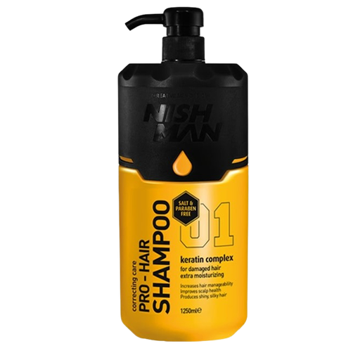 [NMN-117-1250] NISHMAN SHAMPOO LIBRE DE SAL Y PARABENOS KERATIN 01 1250 ml